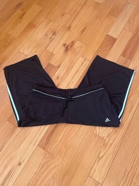Adidas Wide Leg Activewear Capris-XL-Black